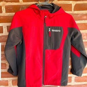 Boys Red FREE COUNTRY fcxtreme Super Softshell Lined Jacket Size Med 14/16
